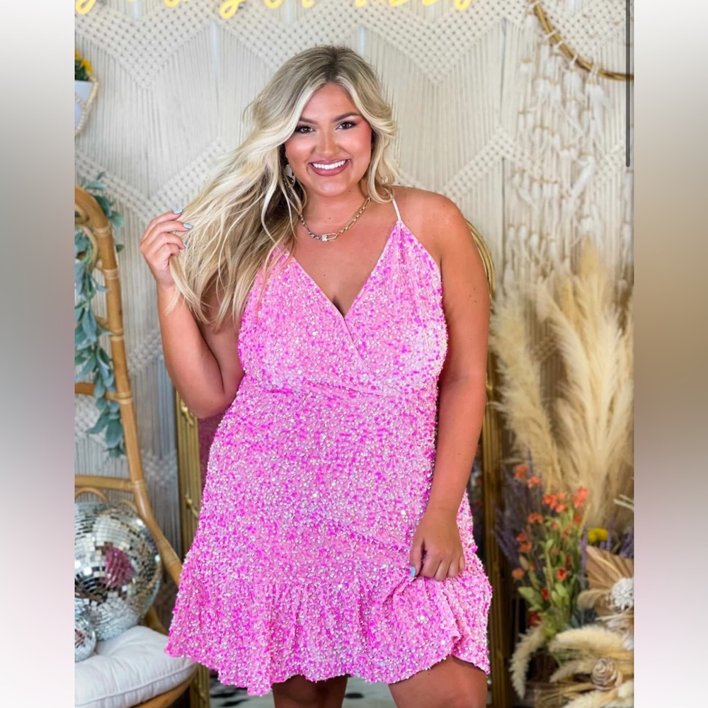 Pink Sequined Dress - Perfect for NYE!